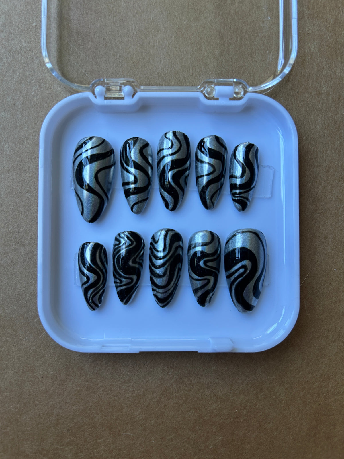 Silver Tides Press Ons