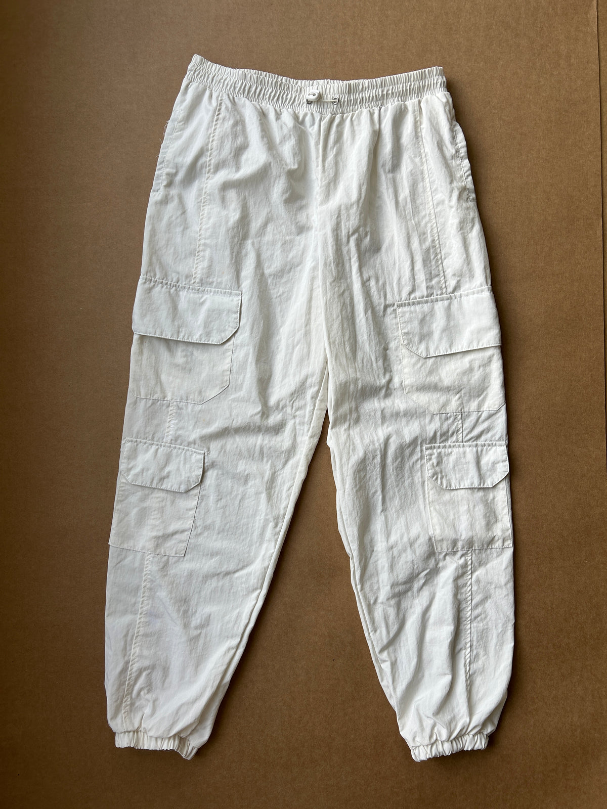 White Cargo Joggers