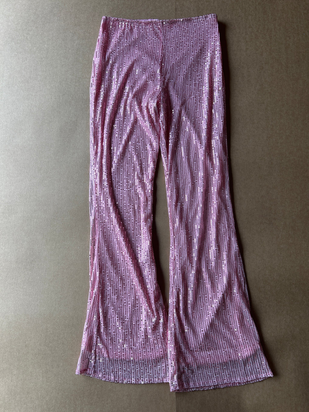 Pink Sequin Flare Pants