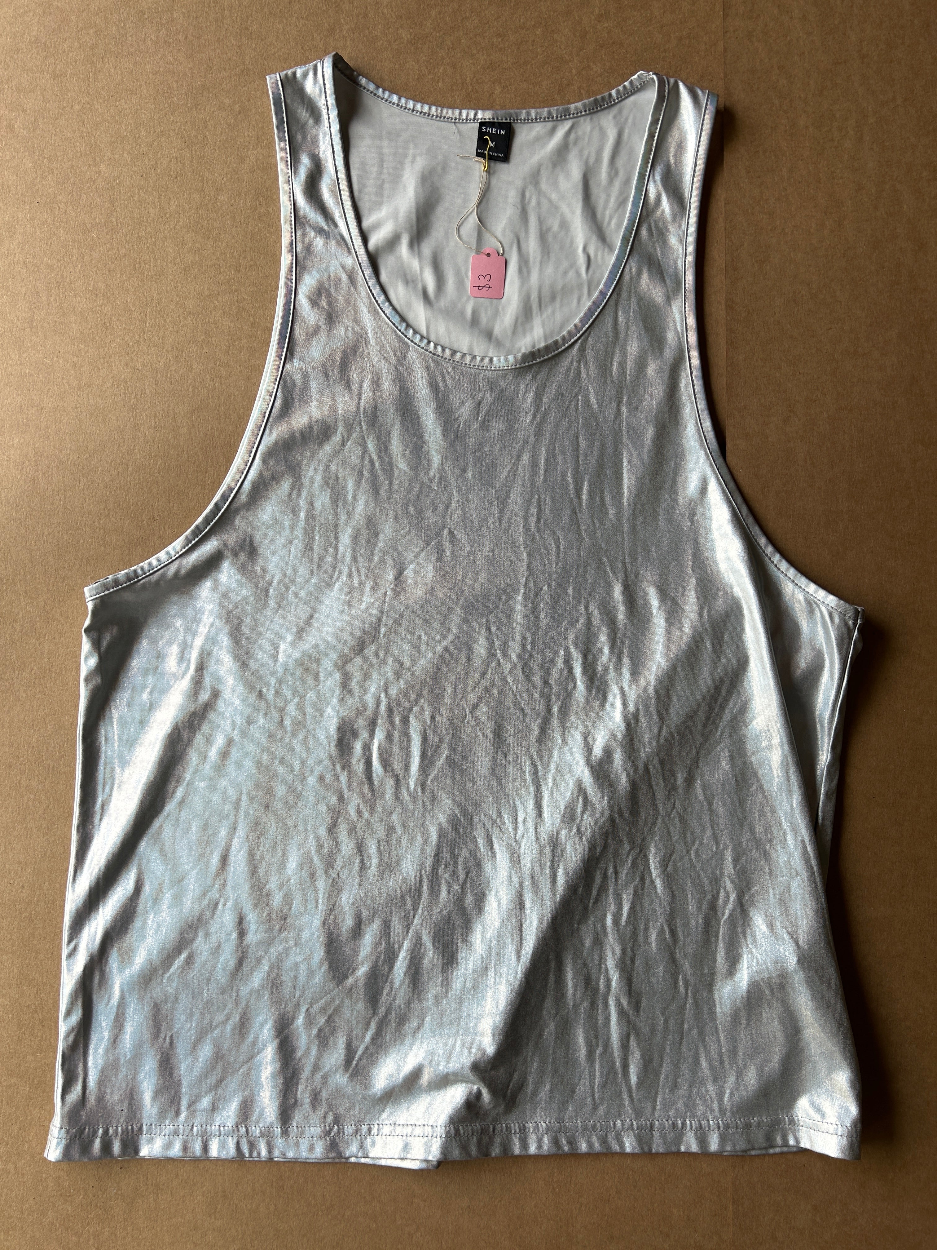 Silver Metallic Rave Tank