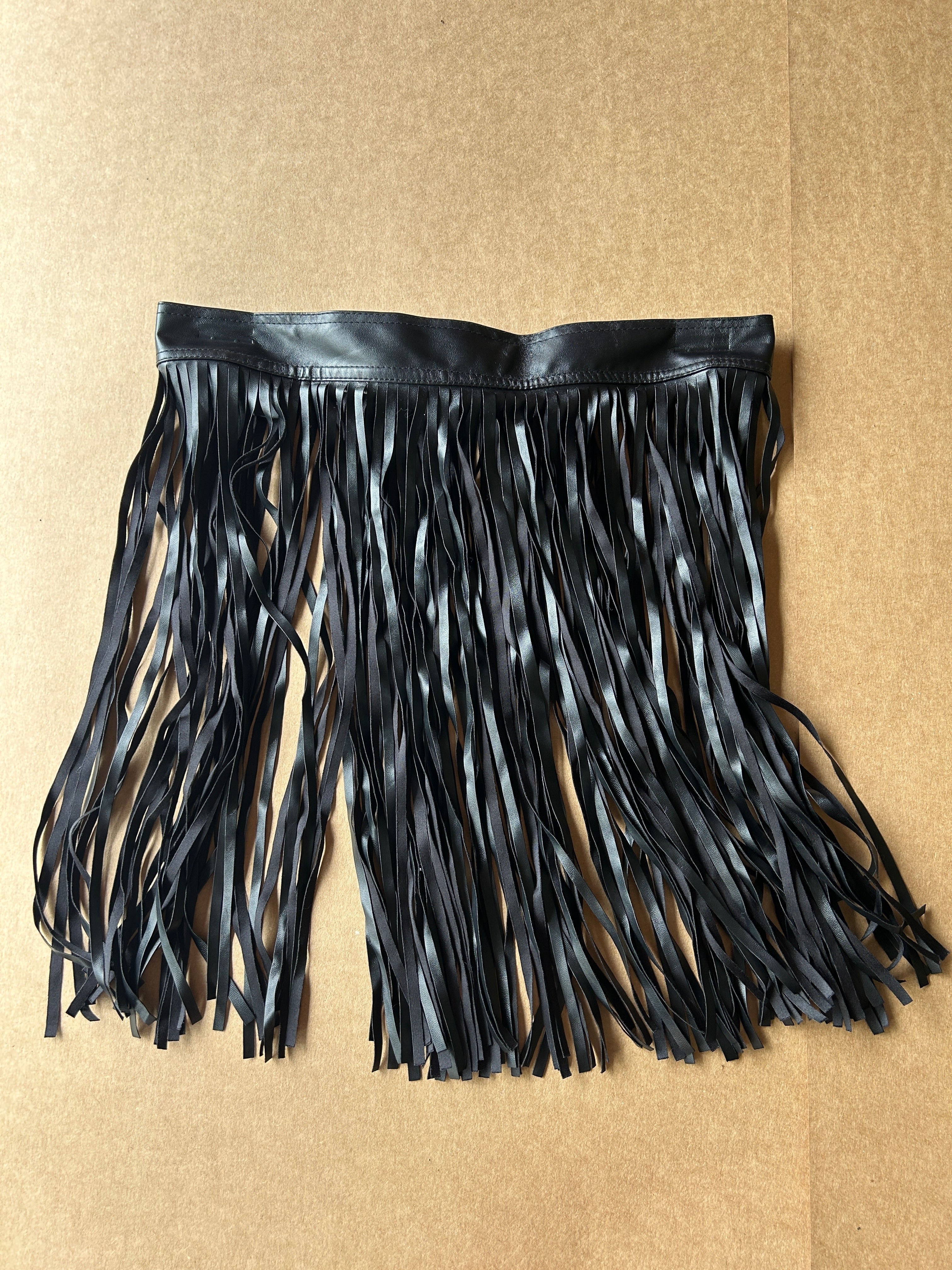 Leather Fringe Skirt