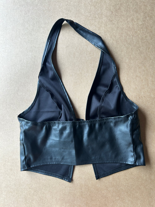 Black Halter Crop