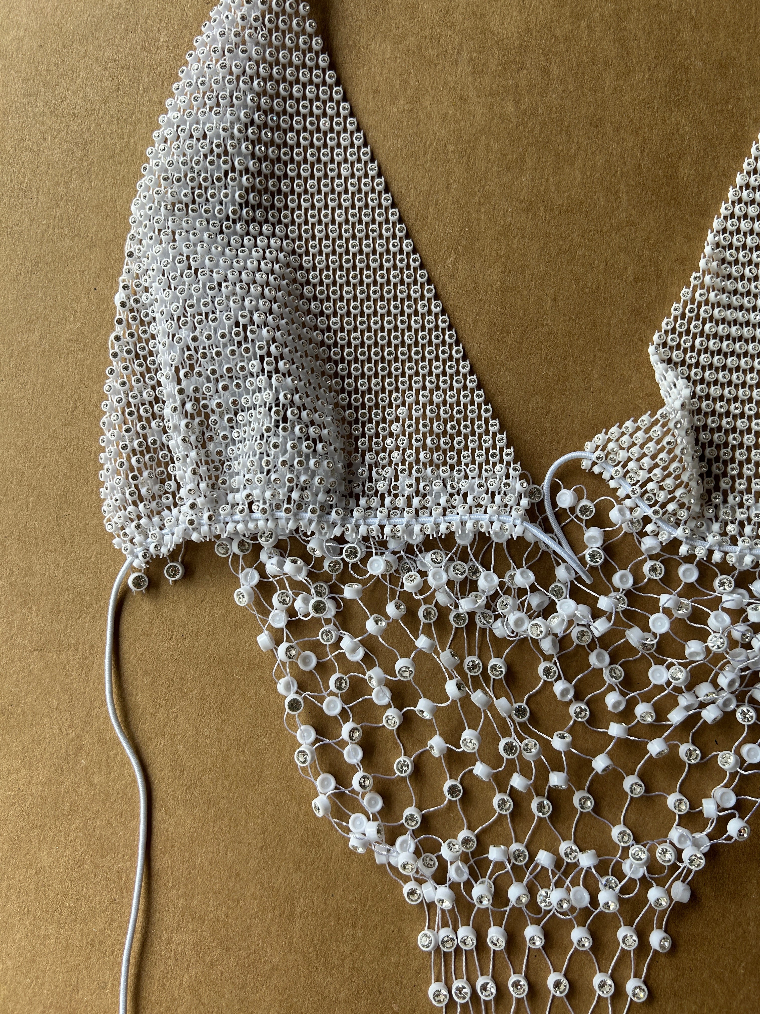 Rhinestone Mesh Halter Top