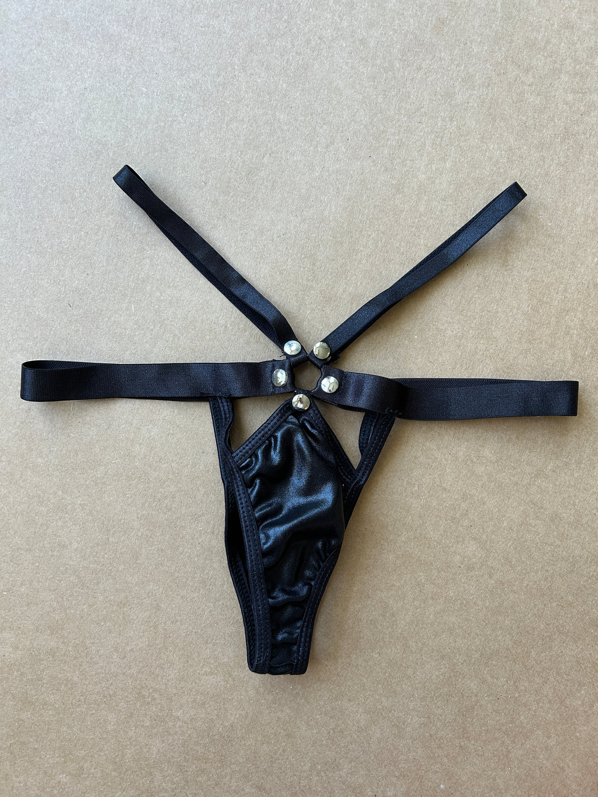 Leather Strappy Thong