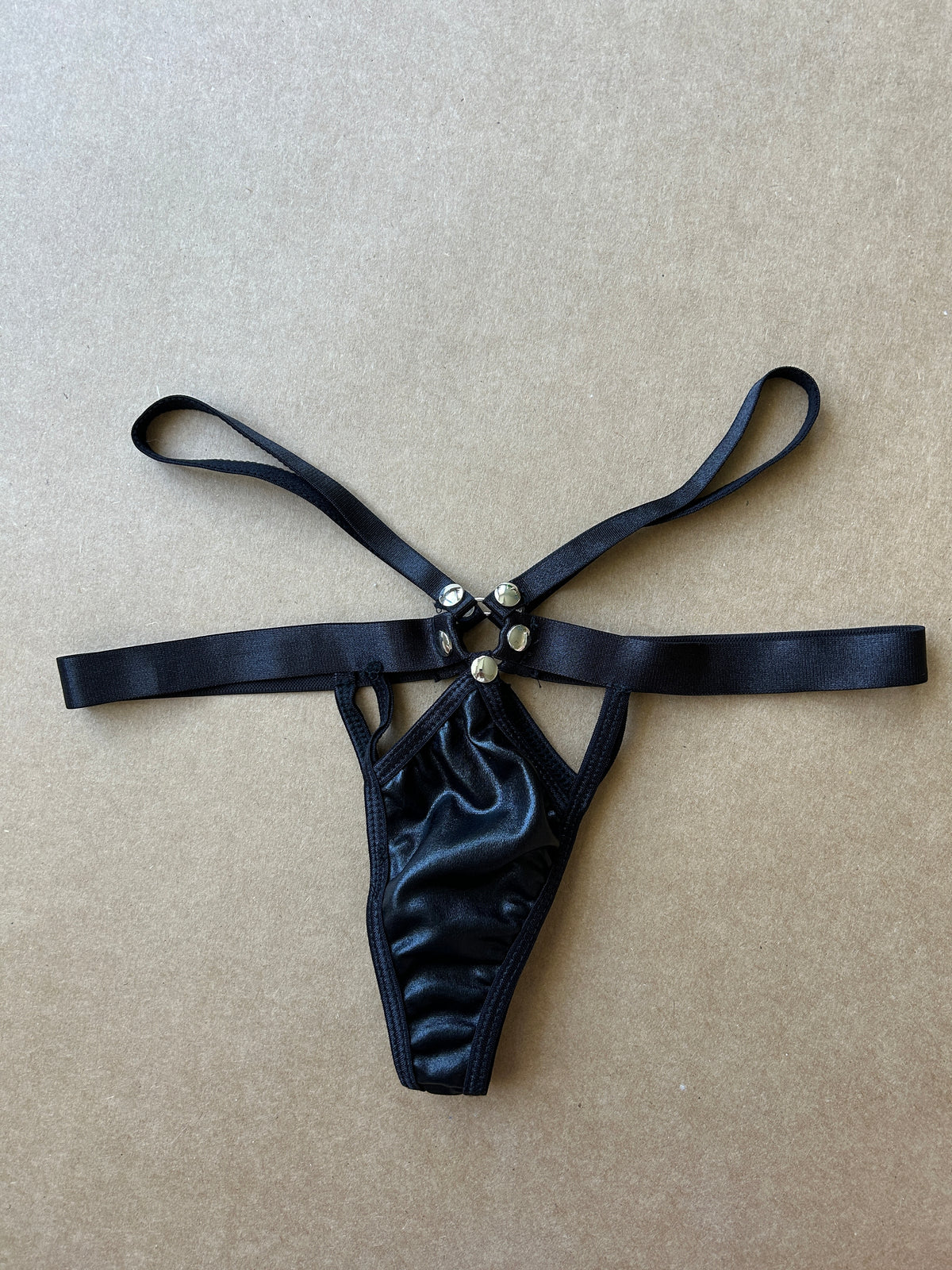 Leather Strappy Thong