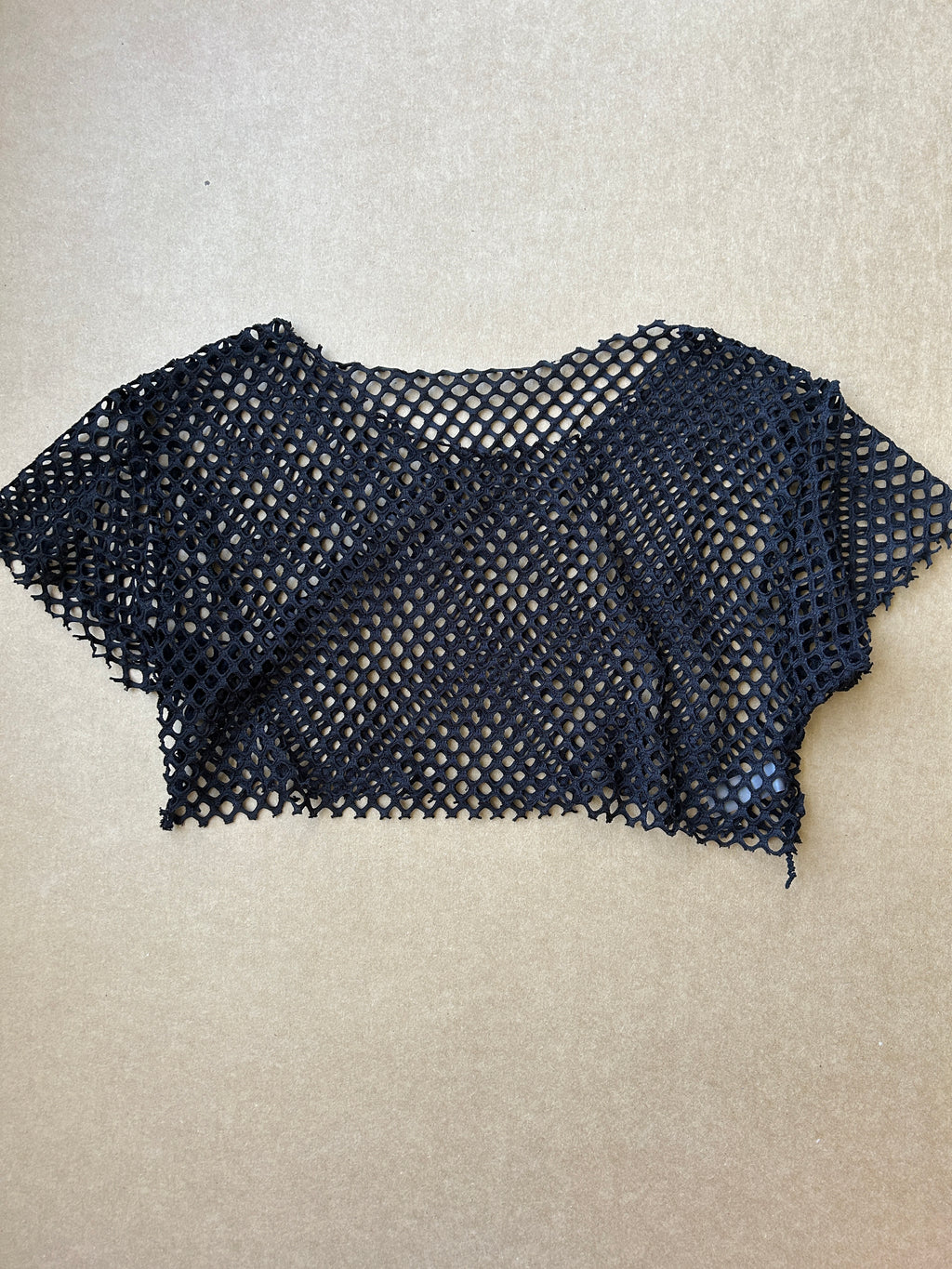 Raw Edge Fishnet Crop