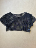 Raw Edge Fishnet Crop