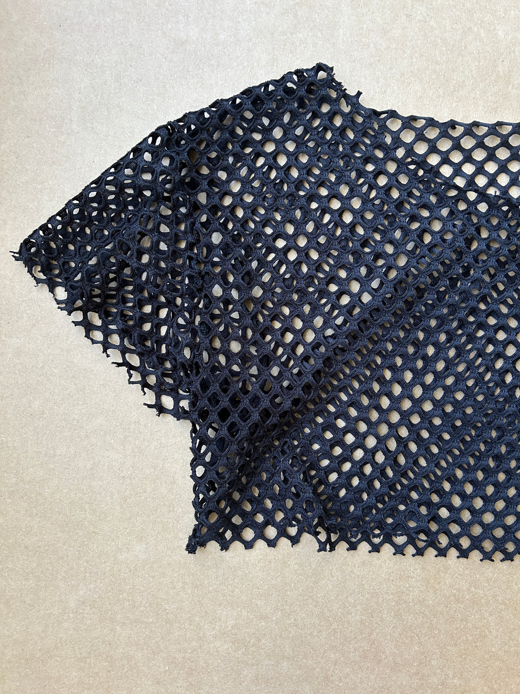 Raw Edge Fishnet Crop