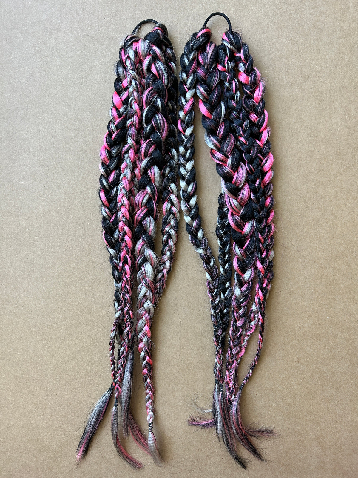 Pink, Black & White Braids