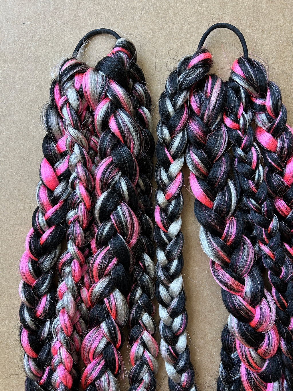 Pink, Black & White Braids