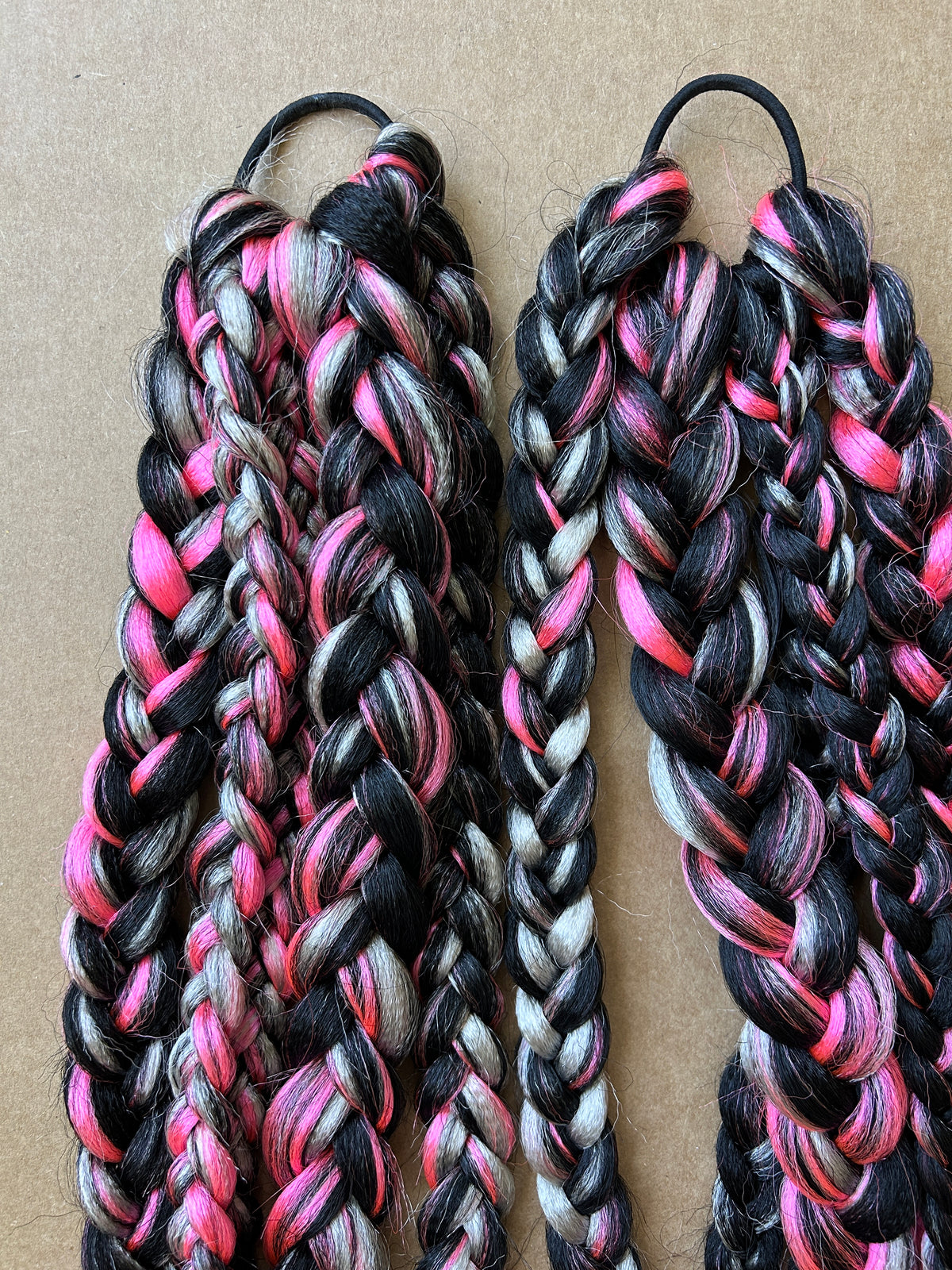 Pink, Black & White Braids