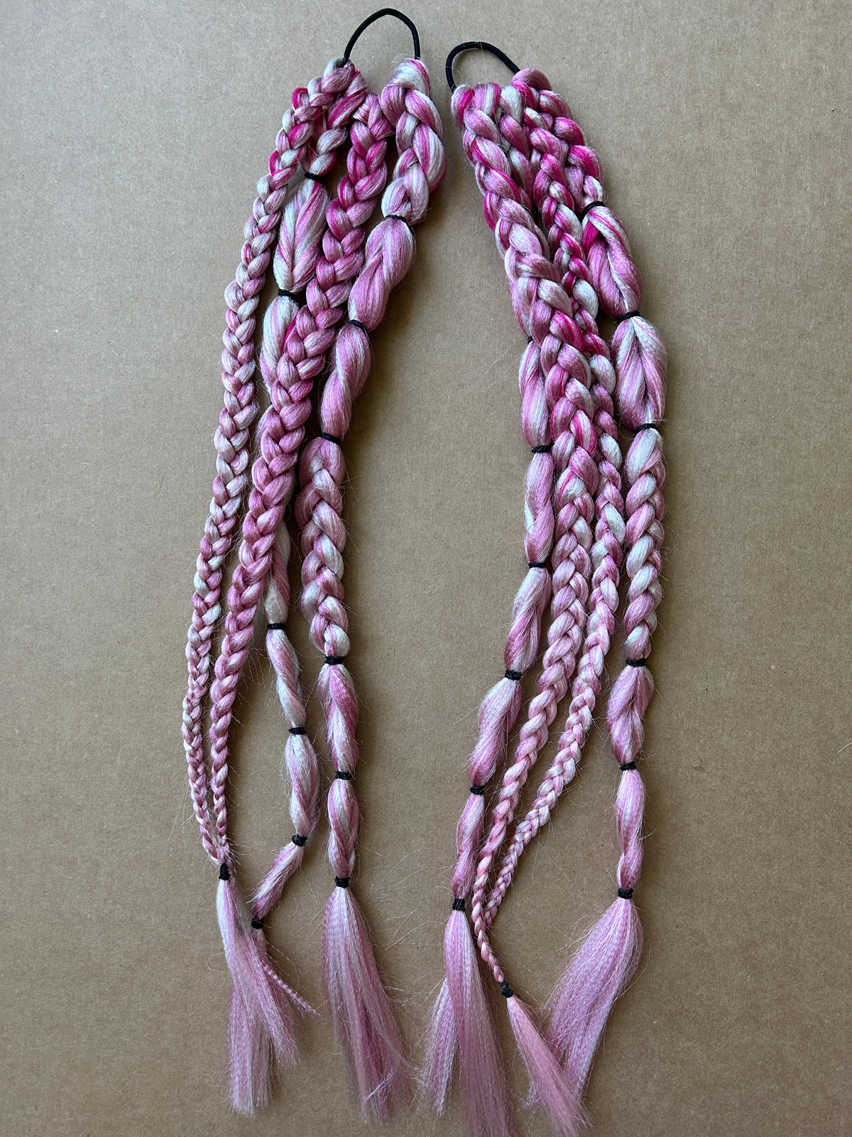 Pink & White Braids