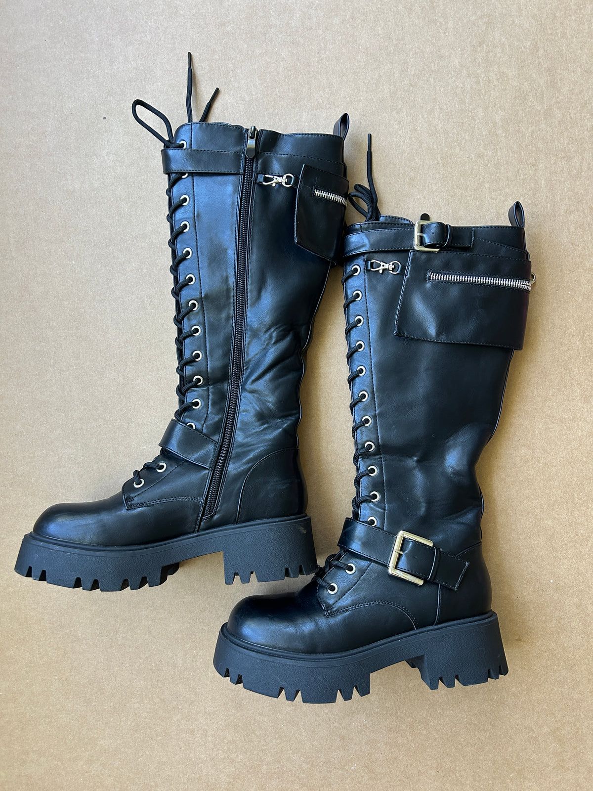 Knee High Combat Boots