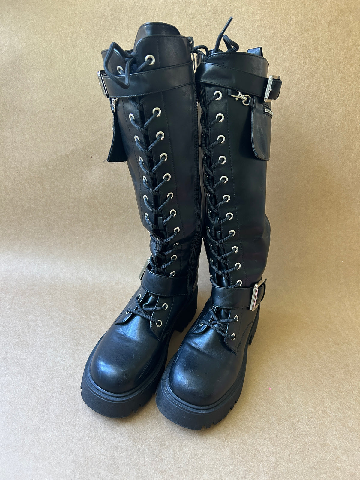 Knee High Combat Boots